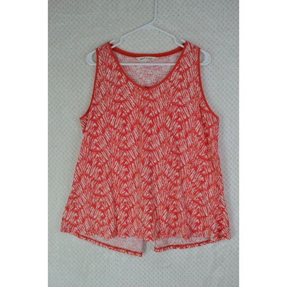 Woolrich Women's XL Red Abstract Print Sleeveless Split Back Top - Picture 1 of 11